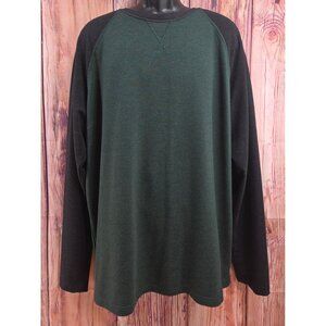 Orvis Mens XL Raglan Long Sleeve Shirt Green & Charcoal